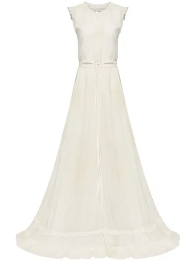 Mm6 Maison Margiela Cotton Gown In Neutrals
