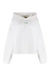 Mm6 Maison Margiela White Logo Patch Hoodie In White