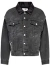 Mm6 Maison Margiela Crinkle-effect Denim Jacket In Black