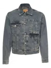 Mm6 Maison Margiela Denim Trucker Jacket In Gray