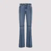 Mm6 Maison Margiela Cotton Jeans With Black Straps In Blue