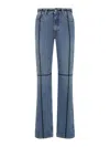 Mm6 Maison Margiela Cotton Jeans With Black Straps In Blue