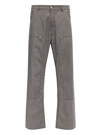 Mm6 Maison Margiela Wide Leg Denim Trousers Multiple Pockets In Gray