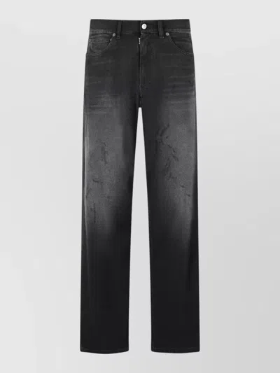 Mm6 Maison Margiela Cotton Jeans Straight Leg Belt Loops In Black