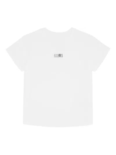 Mm6 Maison Margiela Women White Logo Cotton T-shirt, S Luxury T-shirts For Women Darveys