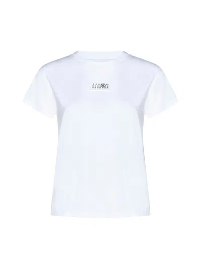 Mm6 Maison Margiela Cotton Jersey With Numeric Label T-shirt In White