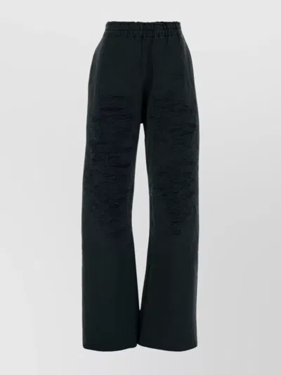 Mm6 Maison Margiela Cotton Joggers Featuring Distressed Detailing In Black