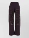 Mm6 Maison Margiela Cotton Joggers With Back Pocket And Distressed Detailing