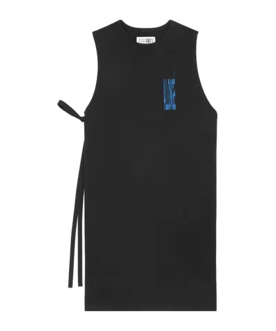 Mm6 Maison Margiela Cotton Long Tank Top In Black
