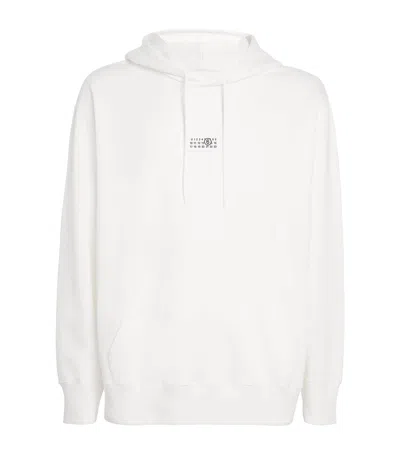 Mm6 Maison Margiela Cotton Numeric Tab Hoodie In White