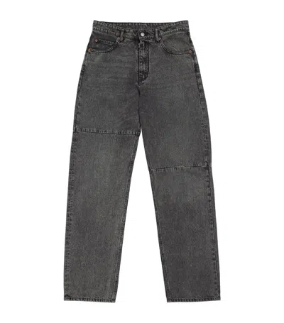Mm6 Maison Margiela Cotton Panelled Jeans In Grey