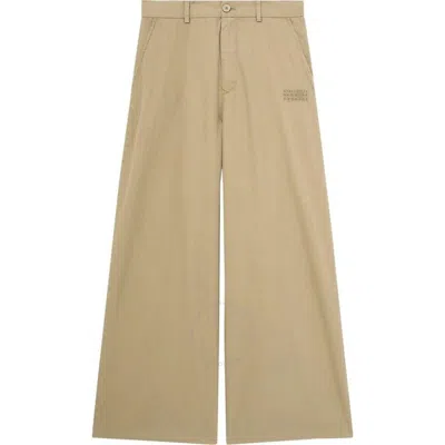 Mm6 Maison Margiela Cotton Pants In Beige