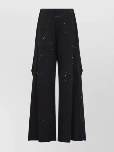 Mm6 Maison Margiela Cotton Pants With Oversize Draped Effect In 900 Black