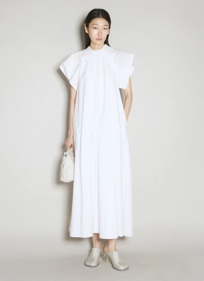 Mm6 Maison Margiela Cotton Poplin Maxi Dress In White
