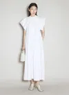 Mm6 Maison Margiela Gathered Poplin Maxi Dress In White