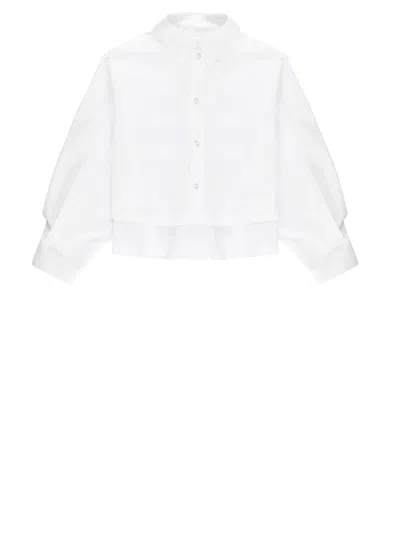 Mm6 Maison Margiela Kids' Cotton Shirt In White