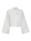 Mm6 Maison Margiela Mm6 By Maison Margiela Cropped Cotton Shirt With Front Button Closure