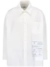 Mm6 Maison Margiela Spliced Numbers Cotton Poplin Shirt In White