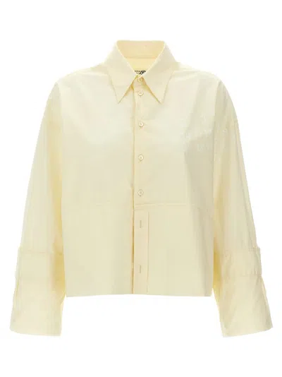 MM6 MAISON MARGIELA COTTON SHIRT WITH FRONT LOGO PRINT