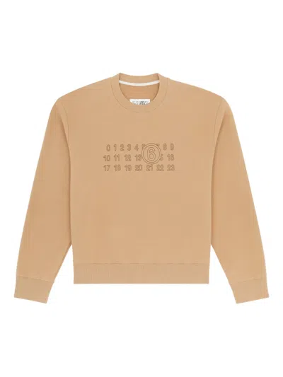 Mm6 Maison Margiela Cotton Sweatshirt In Gold