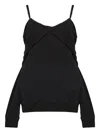 Mm6 Maison Margiela Off-shoulder Cotton Sweatshirt In Black