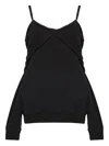 Mm6 Maison Margiela Off-shoulder Cotton Sweatshirt In Black