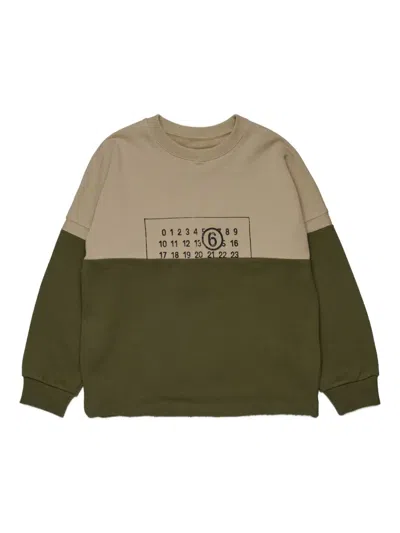 Mm6 Maison Margiela Kids' Cotton Sweatshirt In Brown