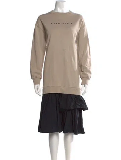 Pre-owned Mm6 Maison Margiela Cotton Sweatshirt Dress In Neutrals