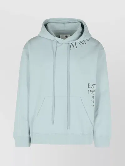 Mm6 Maison Margiela Cotton Sweatshirt Hooded Printed Design In Green