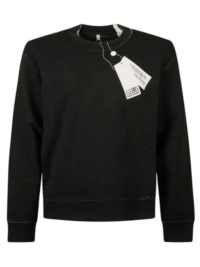 Mm6 Maison Margiela Cotton Sweatshirt In Black