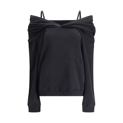 MM6 MAISON MARGIELA COTTON SWEATSHIRT WITH DROPPED SHOULDERS