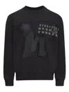Mm6 Maison Margiela Numeric Motif Embroidered Sweatshirt In Black
