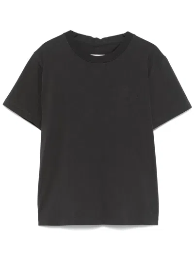 Mm6 Maison Margiela Cotton T-shirt In 黑色