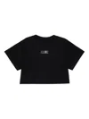 Mm6 Maison Margiela T-shirt Cropped In Jersey Con Numeric Logo