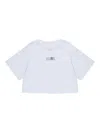 Mm6 Maison Margiela T-shirt Cropped In Jersey Con Numeric Logo