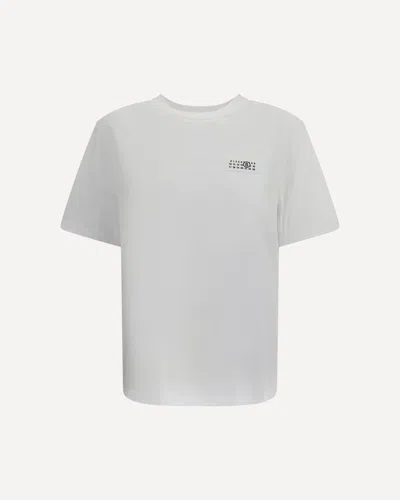Mm6 Maison Margiela Mm6 White Cotton Logo T-shirt