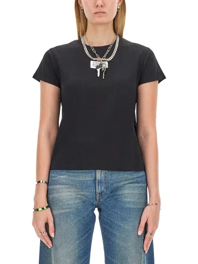 Mm6 Maison Margiela Cotton T-shirt In Black