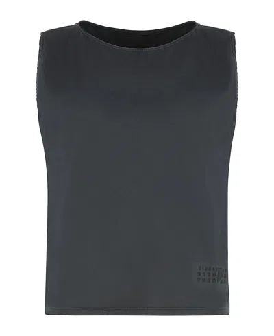 Mm6 Maison Margiela Cotton Tank Top In Black