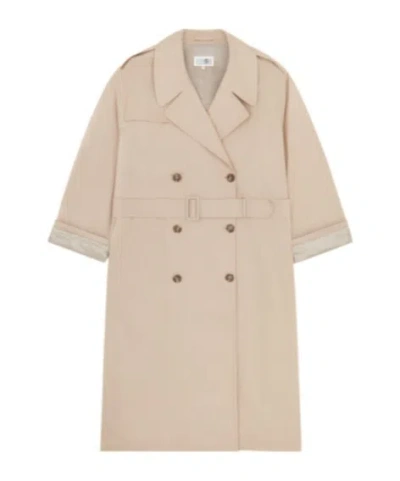 Mm6 Maison Margiela Cotton Trench Coat In Neutral