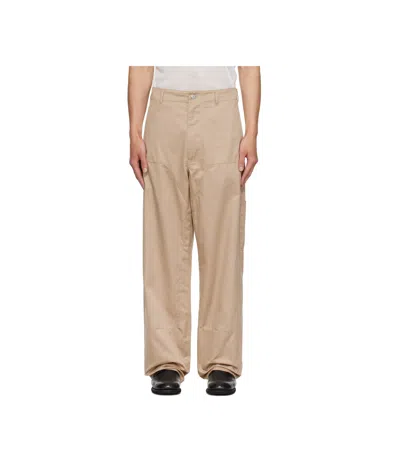 Mm6 Maison Margiela Cotton Trousers In Brown