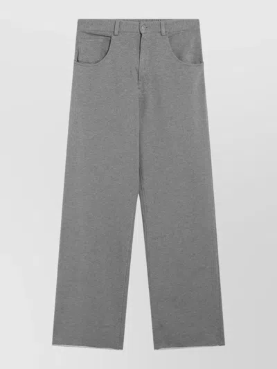 Mm6 Maison Margiela Cotton Trousers Front And Back Pockets In Gray