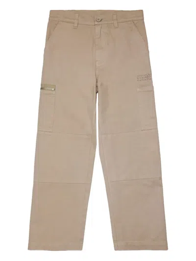 Mm6 Maison Margiela Kids' Cotton Trousers In Neutral
