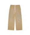 Mm6 Maison Margiela Wide Trousers With Brushstrokes And Elastic Waistband In Sand Beige