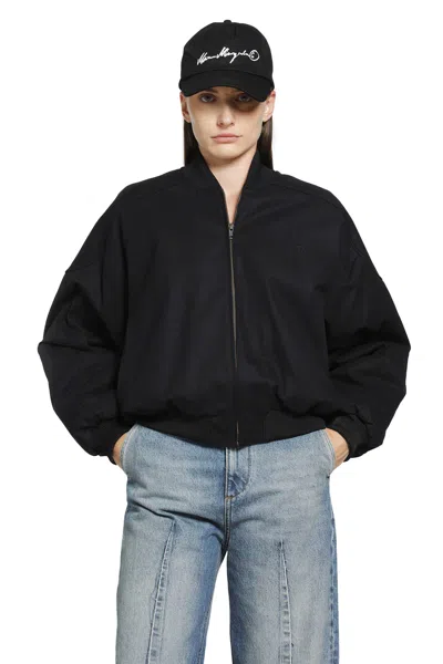 Mm6 Maison Margiela Cotton Twill Bomber In Black