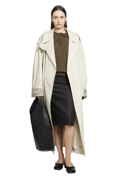 Mm6 Maison Margiela Cotton Twill Trench Coat In White