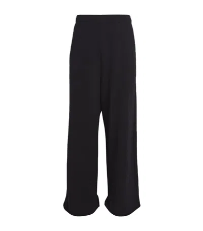 Mm6 Maison Margiela Cotton Wide-leg Sweatpants In Black