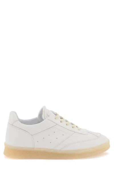 Mm6 Maison Margiela Court Lace-up Trainers In Bright White (white)