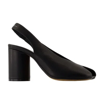 Mm6 Maison Margiela Mm6 By Maison Margiela Open-toe Slingback Sandals With Chunky Heel In Black