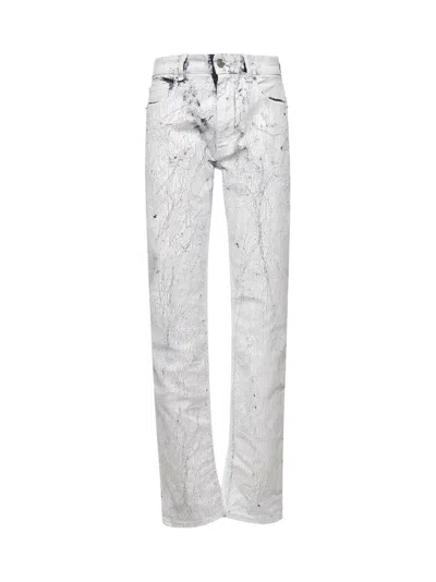 Mm6 Maison Margiela White Denim Painted Jeans