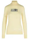 Mm6 Maison Margiela Cream Virgin Wool Turtleneck Sweater